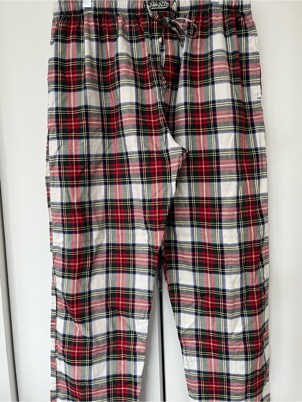 Polo Ralph Lauren Cotton Plaid Pajama Bottoms Size Xl Red/Black Cozy Fall Sleep